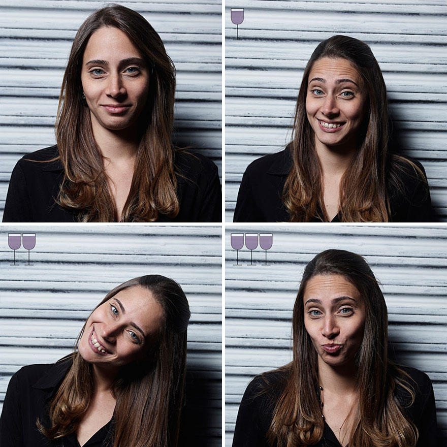 Picture 12 of [Photo] The change of facial expression nuances after drinking 1, 2 and 3 glasses of wine